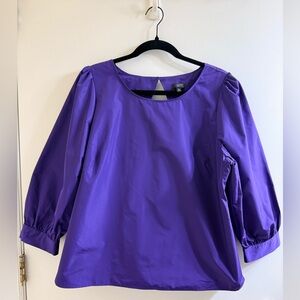 Talbots Back Cutout Taffeta Vibrant Purple Blouse Size XLP